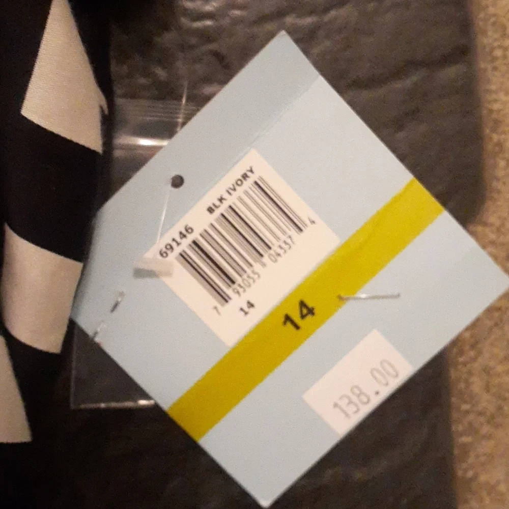 Suzi Chin Black & White Check Fit & Flare Dress SIZE 14 – Belted Shirt Dress NWT - Picture 4 of 7